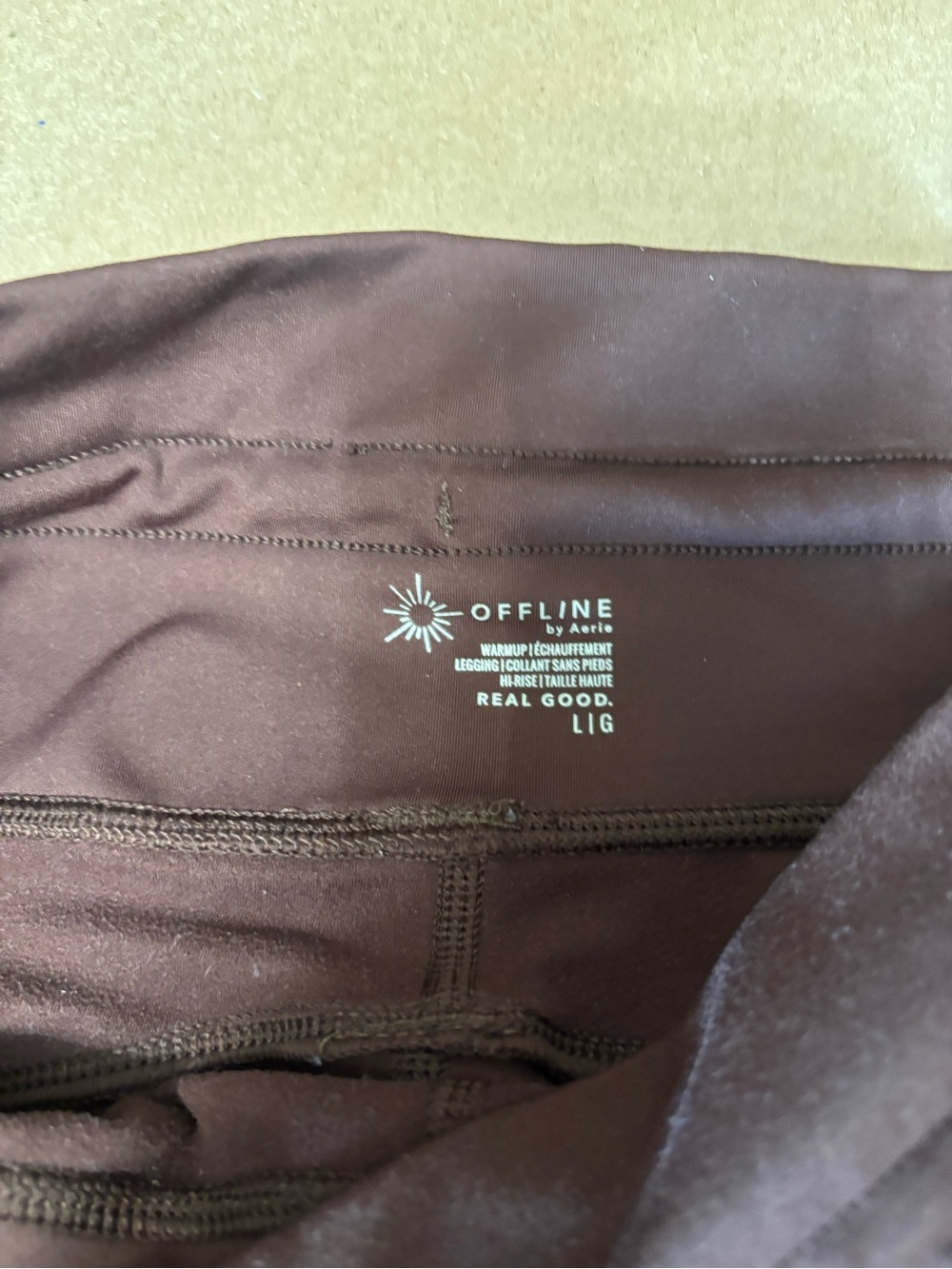 aerie Offline Warmup Leggings in Chocolate Brown